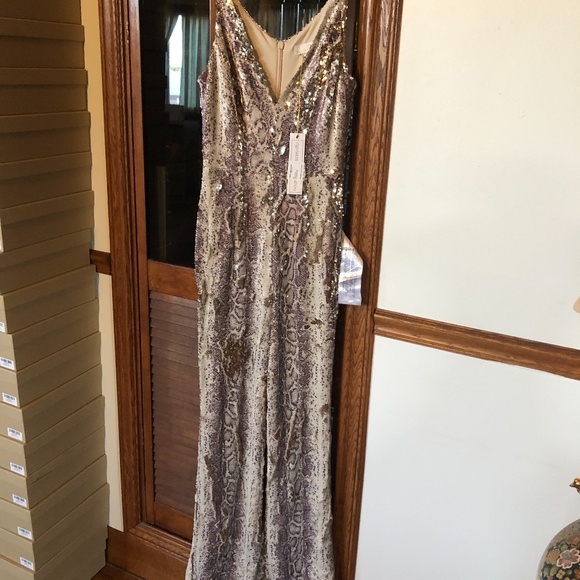 Dress the population charlie python snake sequin print jumpsuit FINAL PRICE - Picture 3 of 7